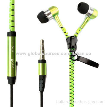 Zip Cable Earphones for Smartphone, Handsfree In-ear Earphones Manufacturer, 18Hz-20kHz FrequencyNew